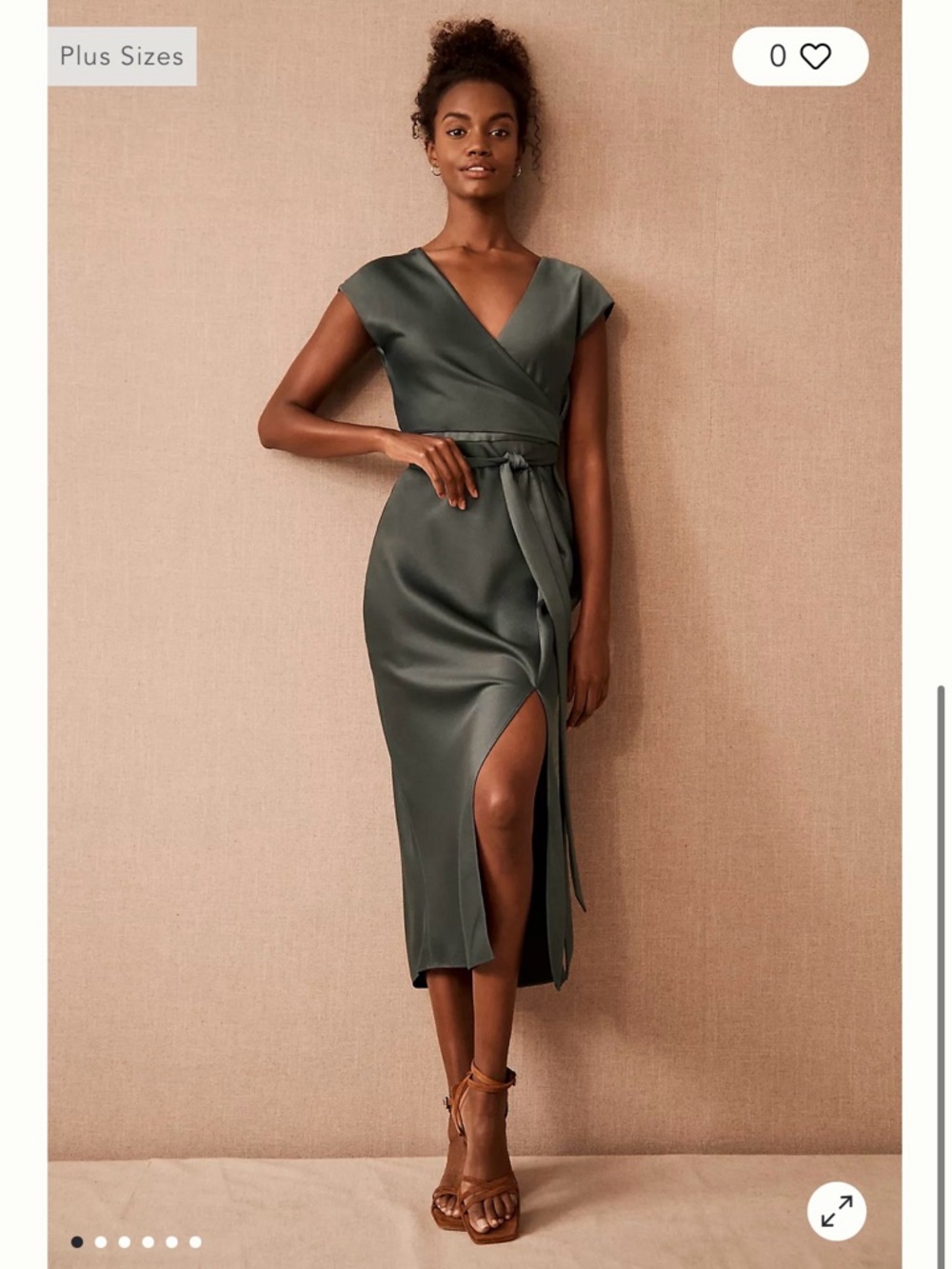 BHLDN Louisa Midi Dress in Forest Size 0 Tailored for Petites